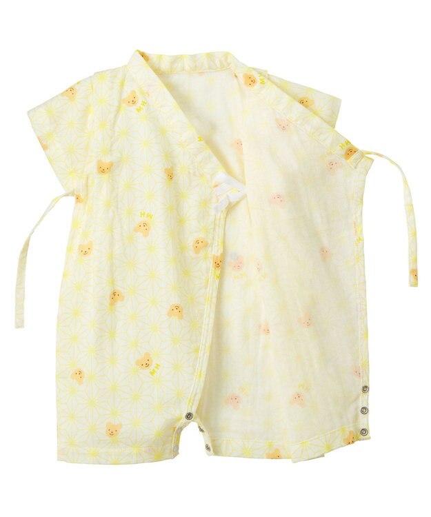 MIKI HOUSE HOT BISCUITS 【ミキハウス】【50-80cm】甚平オール 黄