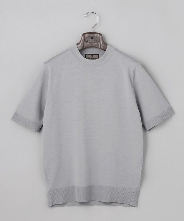 GOTAIRIKU 綿とポリのいいとこどり【洗濯機可】テーラード DRESS BIZ ニットTシャツ ライトグレー系