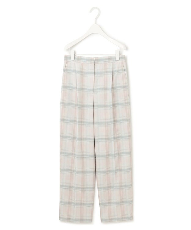 ICB 【洗える】TRドビーチェック ストレートパンツ トープ系