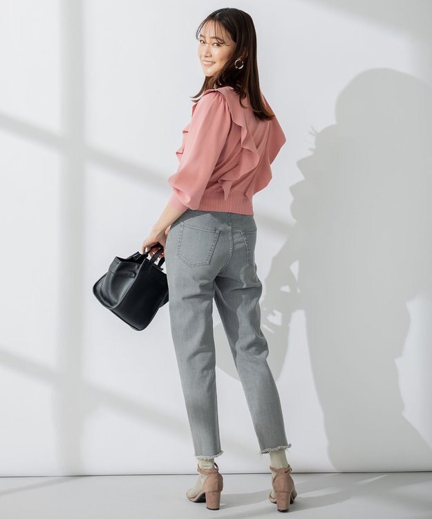 組曲 【洗える】Elenaラッフル ニット ピンク系