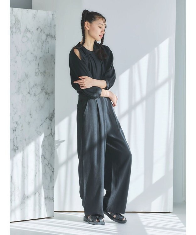 Green Parks ■ＥＳＣＡＲ　ショルダースリットオールインワン Black