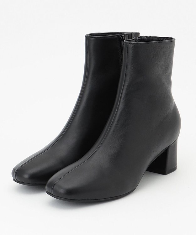 自由区 レザーショートブーツ ブラック系