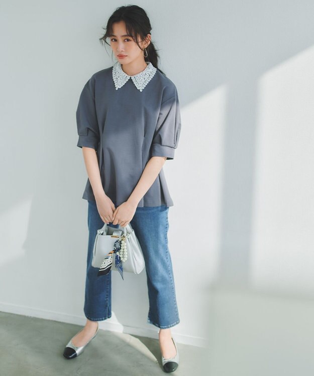 組曲 バイカラーバレエシューズ シルバー系