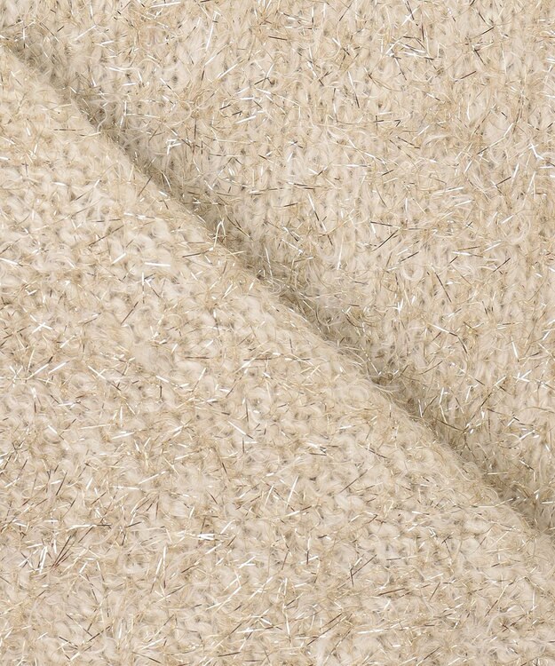 uncrave ラメ シャギー ニット カーディガン（uncrave STANDARD） ゴールド×ホワイト