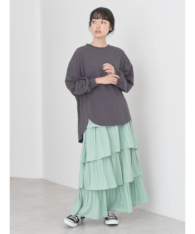 earth music&ecology フリルティアードスカート Mint Green