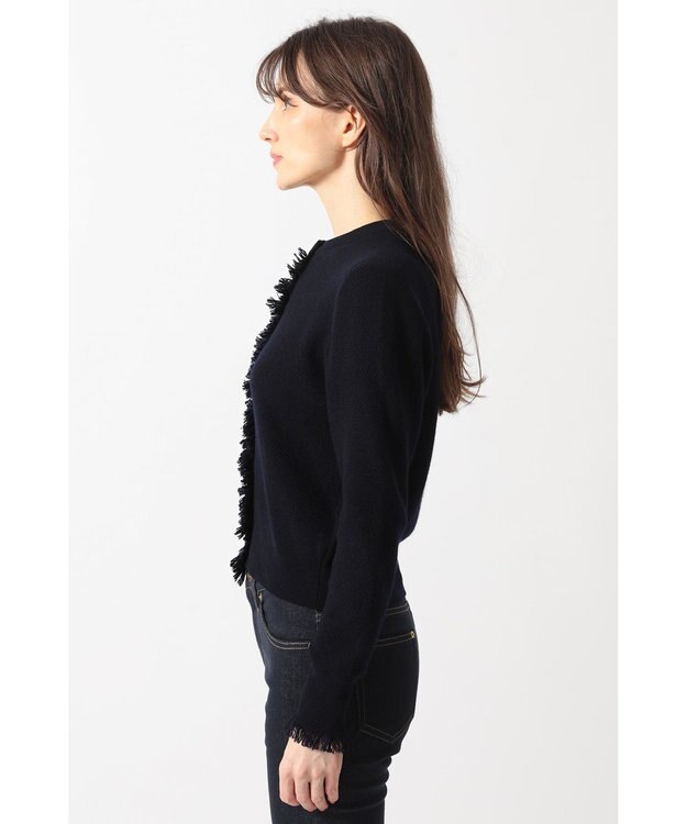 DAKS フリンジデザイン カーディガン ネイビー