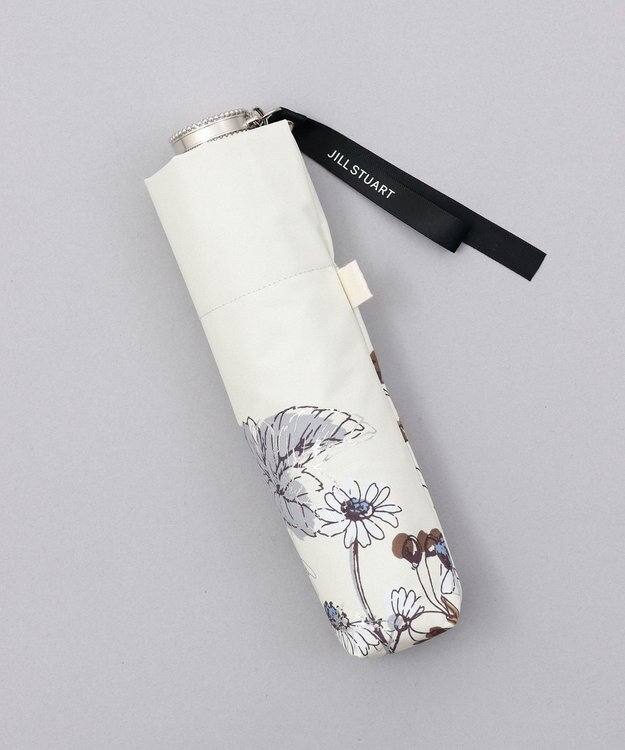 AURORA JILL STUART（ジル スチュアート） ボタニカルプリント晴雨兼用傘（折り畳み・ミニ傘） ライトグレー