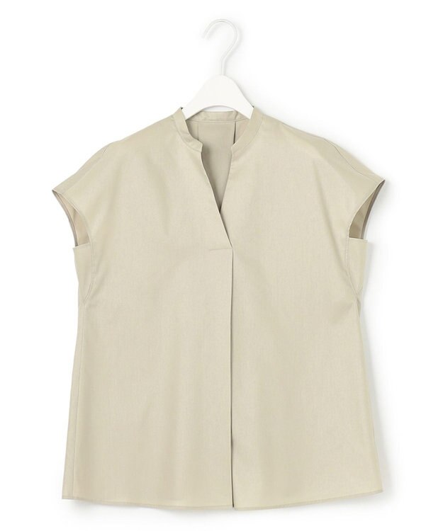 ICB L 【接触冷感・洗える】エステルラミーチンツ プルオーバーブラウス ライトオリーブ系