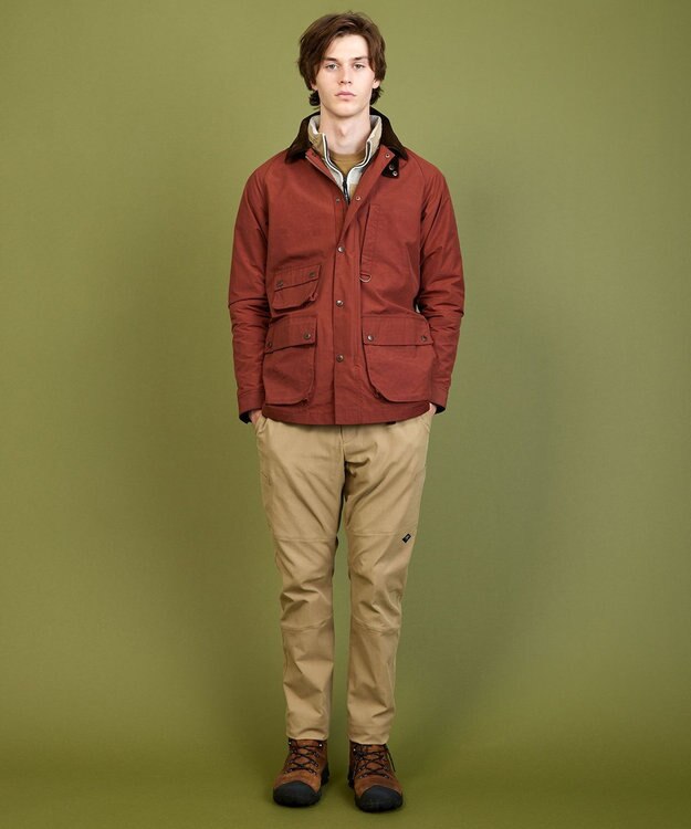 JOSEPH ABBOUD MOUNTAIN 【軽量/ワックスコーティング・テ―ム・ヤルビー氏コラボ】ワックスクロス プリント ブルゾン オレンジ系