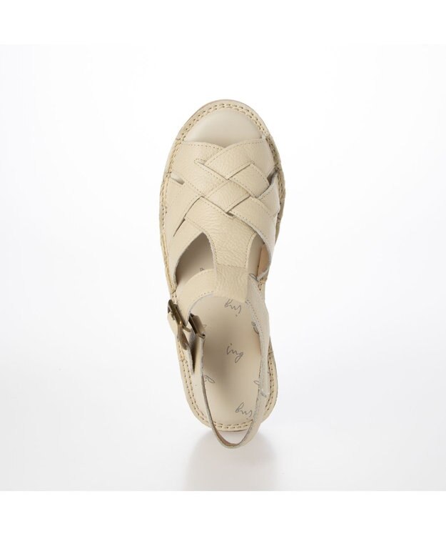 ing <ing>【サスティナブル】クロスメッシュデザインサンダル アイボリー