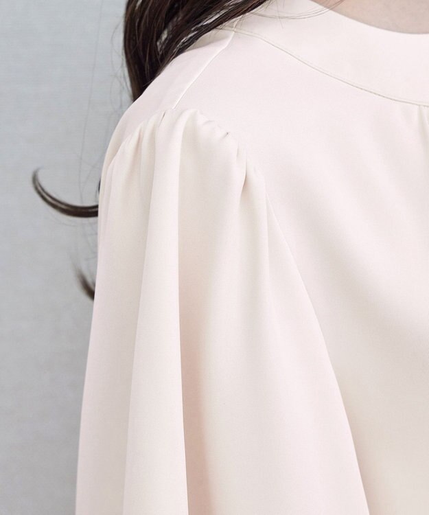 Tiaclasse 【洗える】5分丈フレアスリーブブラウス ライトピンク