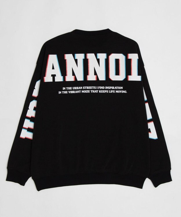 WEGO 【2点SET】アクセ付き裏シャギーグラフィックプルオーバー ブラック