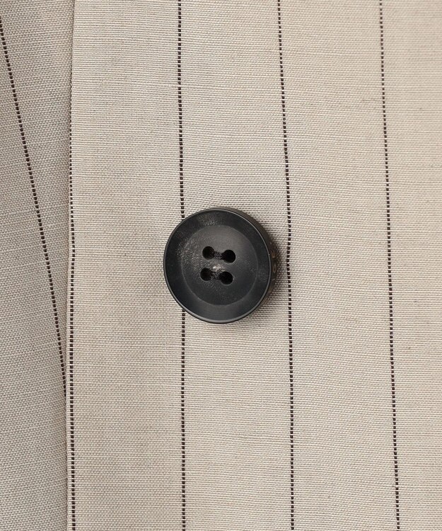 BEIGE， ERYTH / リネンストライプダブルジャケット Flax × Bordeaux