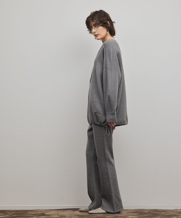 GRACE CONTINENTAL スウェットライクニットトップ グレー