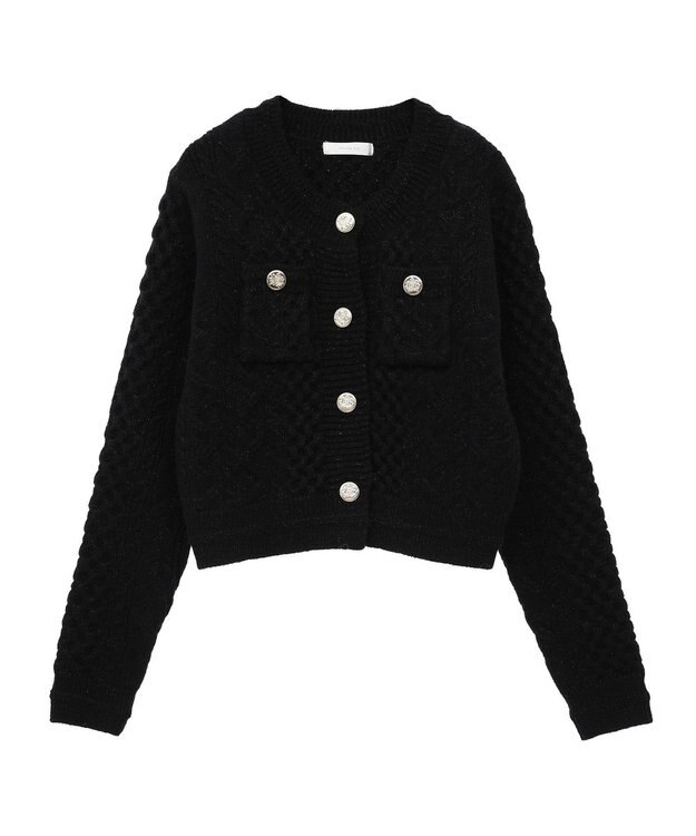 Green Parks ・ｓｗｉｎｇ　ｂｙ　ケーブルニットカーディガン Black