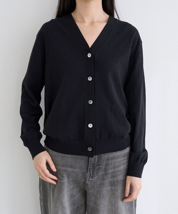 UNFILO L UVモイスト 2WAYカーディガン ブラック