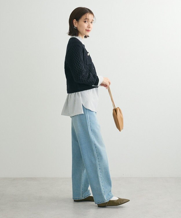 Green Parks ・ｓｗｉｎｇ　ｂｙ　ケーブルニットカーディガン Black