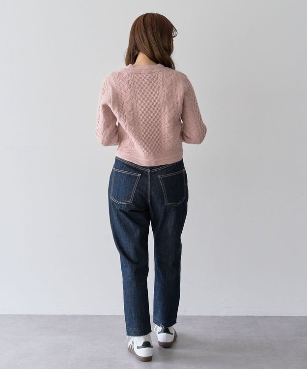 Green Parks ・ｓｗｉｎｇ　ｂｙ　ケーブルニットカーディガン Pink