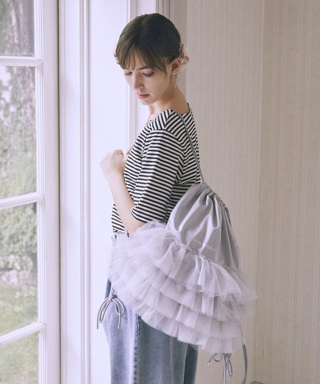 Maison de FLEUR チュールフリルナップサック Gray