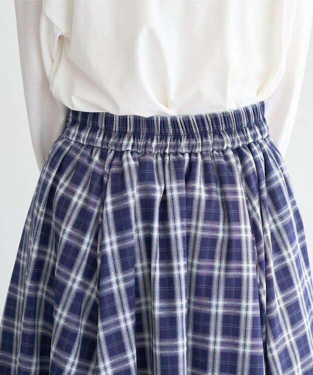 earth music&ecology イレヘムチェックシャツライクスカート Navy