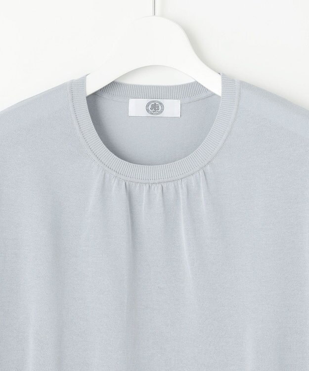 J.PRESS LADIES L 【洗える・抗菌防臭】コットンアセテート ドルマン ニット サックスブルー系