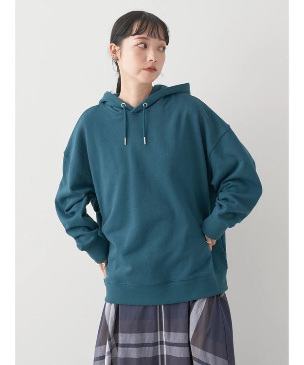 earth music&ecology スウェットルーズパーカー Green