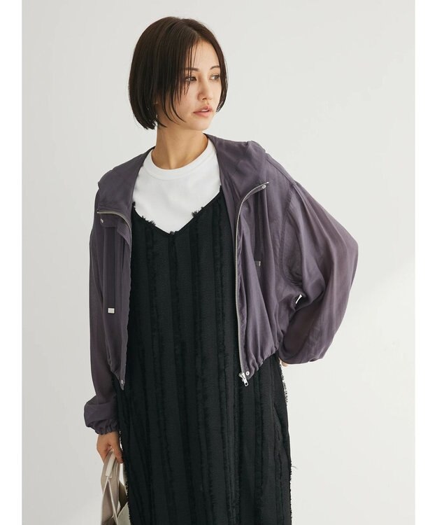 Green Parks フェザージャガードキャミワンピース Black