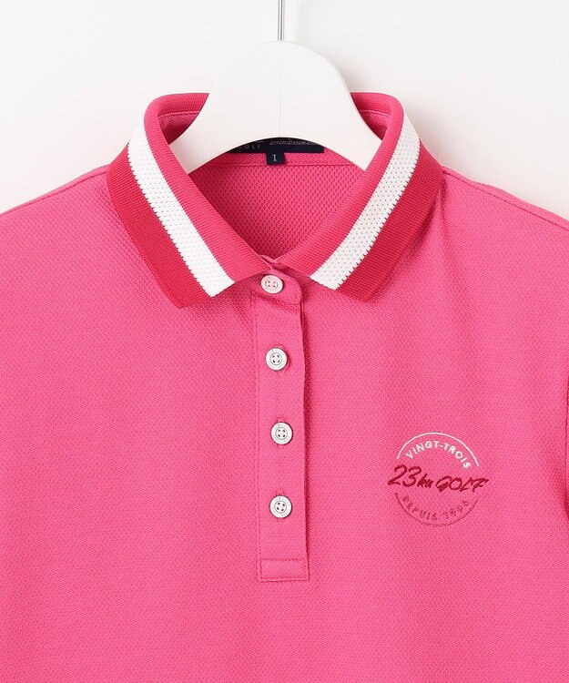 23区GOLF 【WOMEN】【UVケア・吸水速乾】ハニカムカノコ 半袖ポロシャツ ピンク系