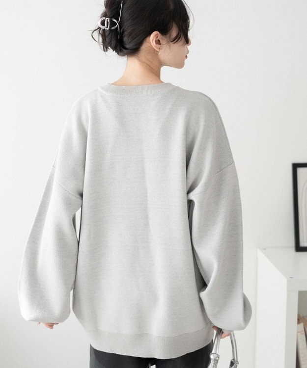 WEGO ウェーブロゴジャガードニットプルオーバー グレー