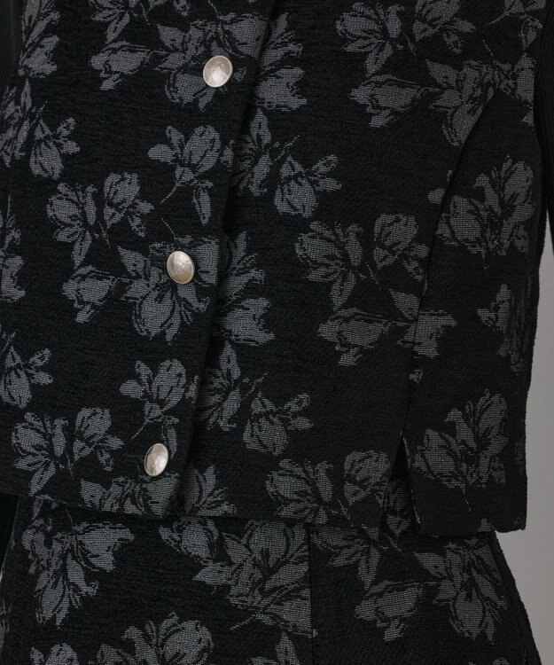 GRACE CONTINENTAL ラメフラワージャガードベスト ブラック