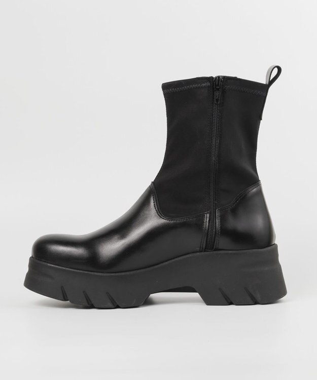 BONTRE 【BONTRE/ボントレ】厚底ストレッチミドルブーツ/40101-UA ブラック