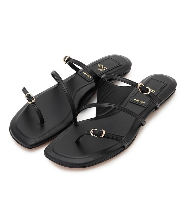 BEIGE， 【一部店舗限定】HENRI EN VARGO /  MARGARET / フラットサンダル Black