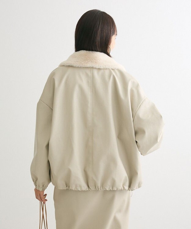 Green Parks ・ＥＬＥＮＣＡＲＥ　ＤＵＥフェイクレザーＺＩＰブルゾ Ivory