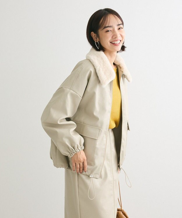 ELENCARE DUEフェイクレザーZIPブルゾ / Green Parks