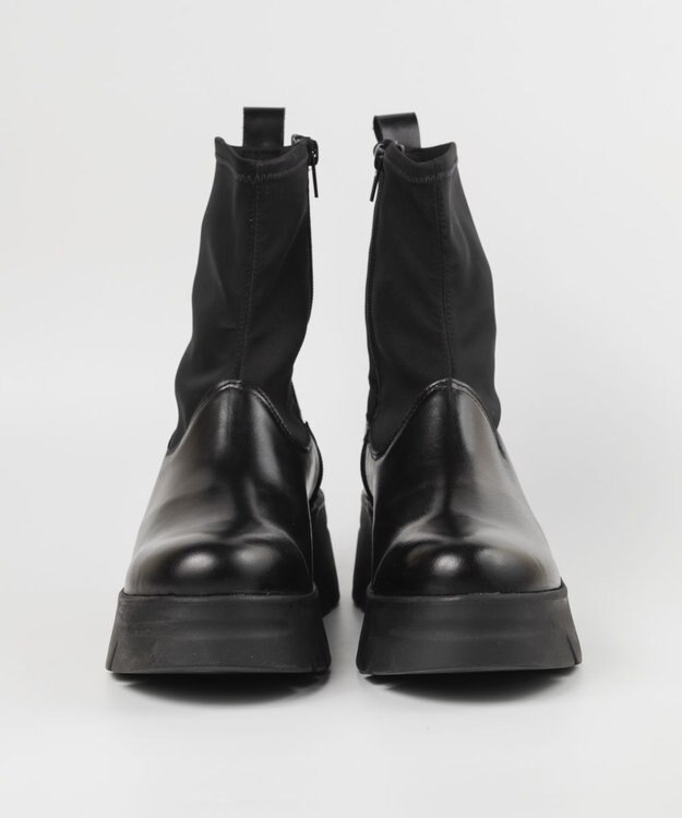 BONTRE 【BONTRE/ボントレ】厚底ストレッチミドルブーツ/40101-UA ブラック