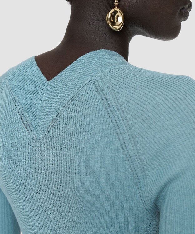 JOSEPH シアークレープ　ロングスリーブニット Chambray