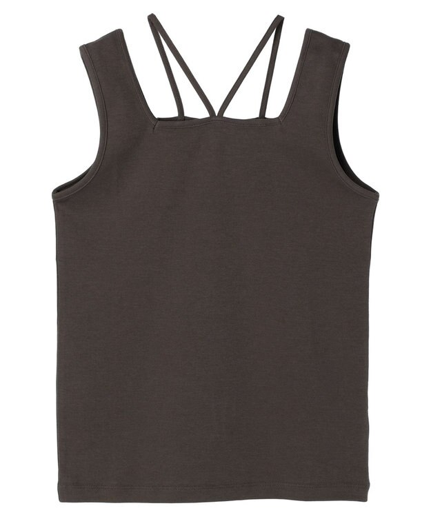 CRAFT STANDARD BOUTIQUE 前後2WAYスクエアデザインタンクトップ Charcoal Gray