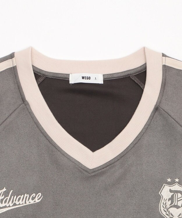 WEGO 【ユニセックス着用ITEM/MLサイズ展開】フェイクスウェードゲームT（SS） ブラック中濃色