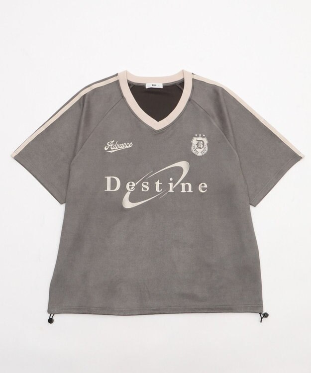 WEGO 【ユニセックス着用ITEM/MLサイズ展開】フェイクスウェードゲームT（SS） ブラック中濃色