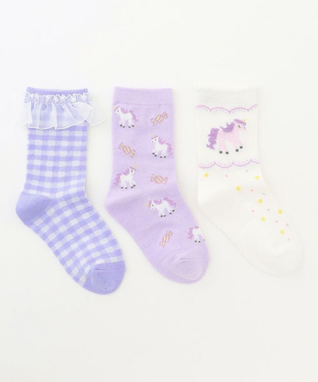 ANY KIDS 【3点セット】ソックス (ユニコーン) ラベンダー