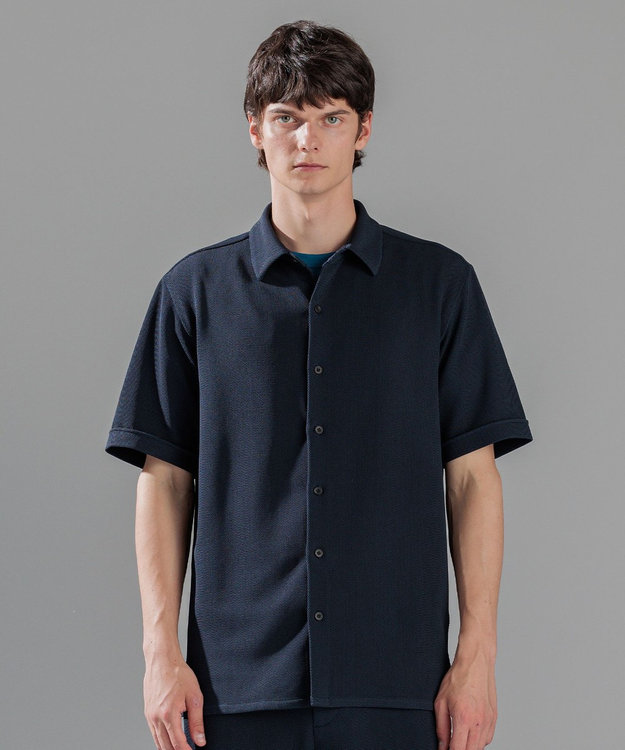 JOSEPH HOMME 【LEON 掲載】ソフトタックジャージー　半袖シャツ ネイビー系