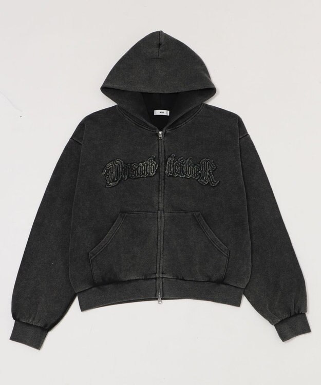 WEGO 【ユニセックス着用ITEM/MLサイズ展開】ショートグラフィックZIPパーカー ブラックその他