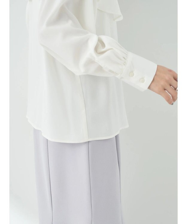 earth music&ecology ケープカラーブラウス Off White