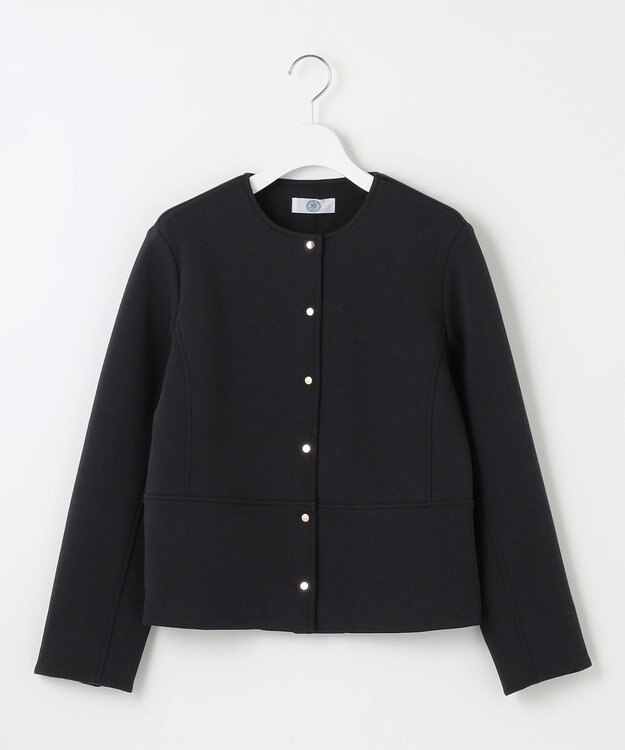 J.PRESS LADIES L 【洗える】ダンボールジャージー ブルゾン ブラック系