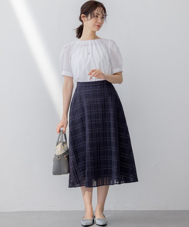 組曲 S ラメシアーチェック スカート ネイビー系3