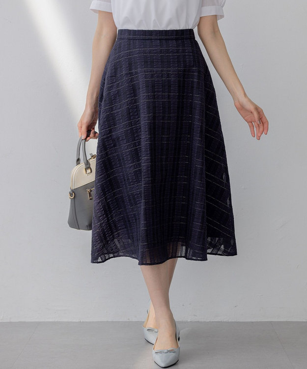 組曲 S ラメシアーチェック スカート ネイビー系3