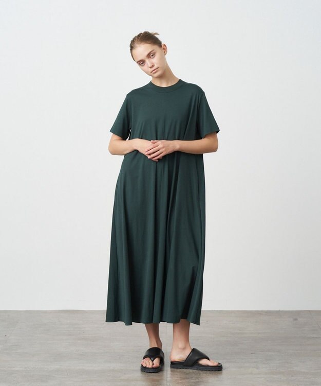 ATON 48/2 NATURAL DYE COTTON | フレアドレス GREEN