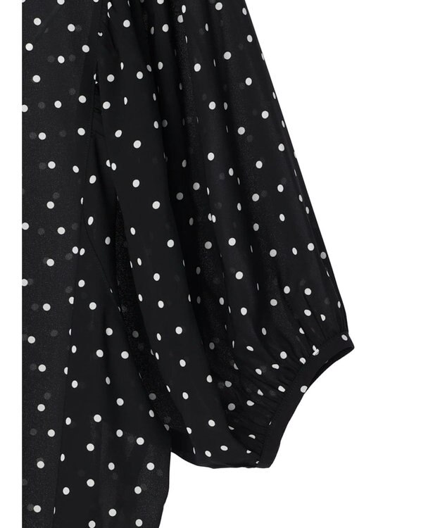 AMERICAN HOLIC ギャザースリーブドットブラウス Black