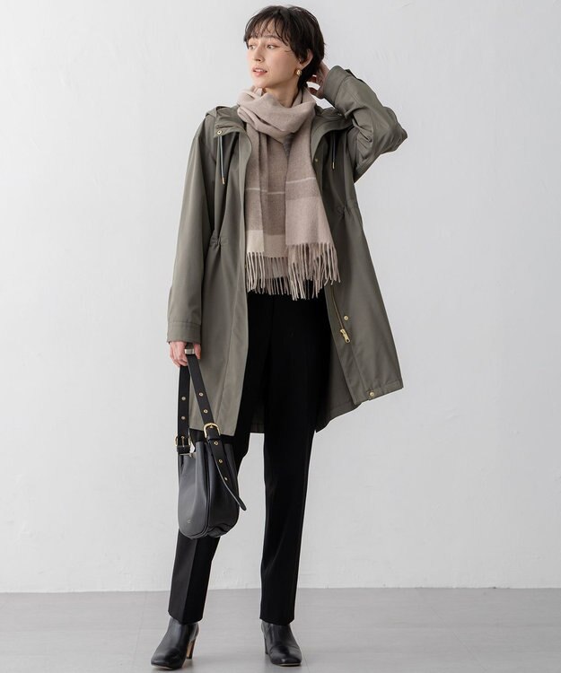 23区 カシミヤ チェック マフラー ベージュ系