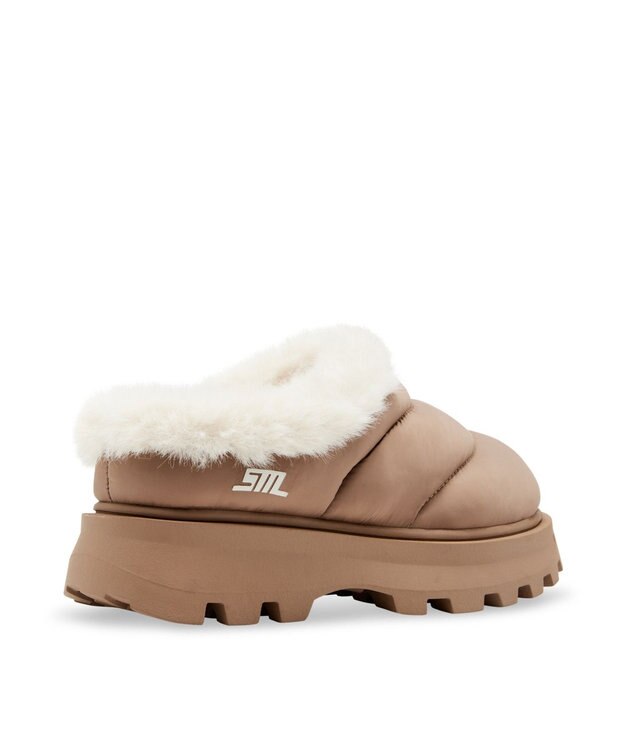 STEVE MADDEN FIRE PLACE 厚底キルティングファーシューズ タン